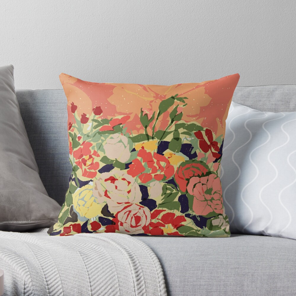 Flowers throw pillow