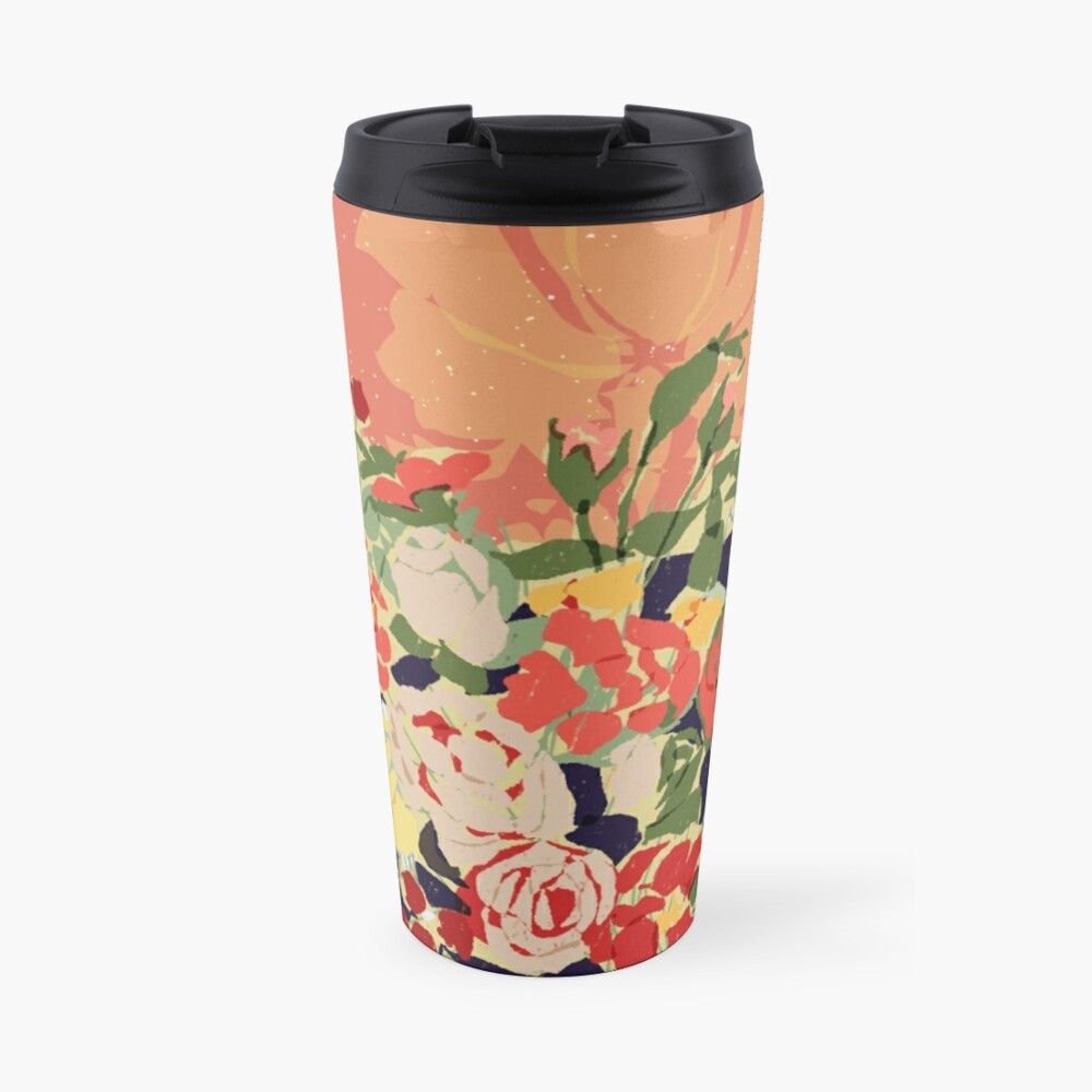 Flowers travel mug