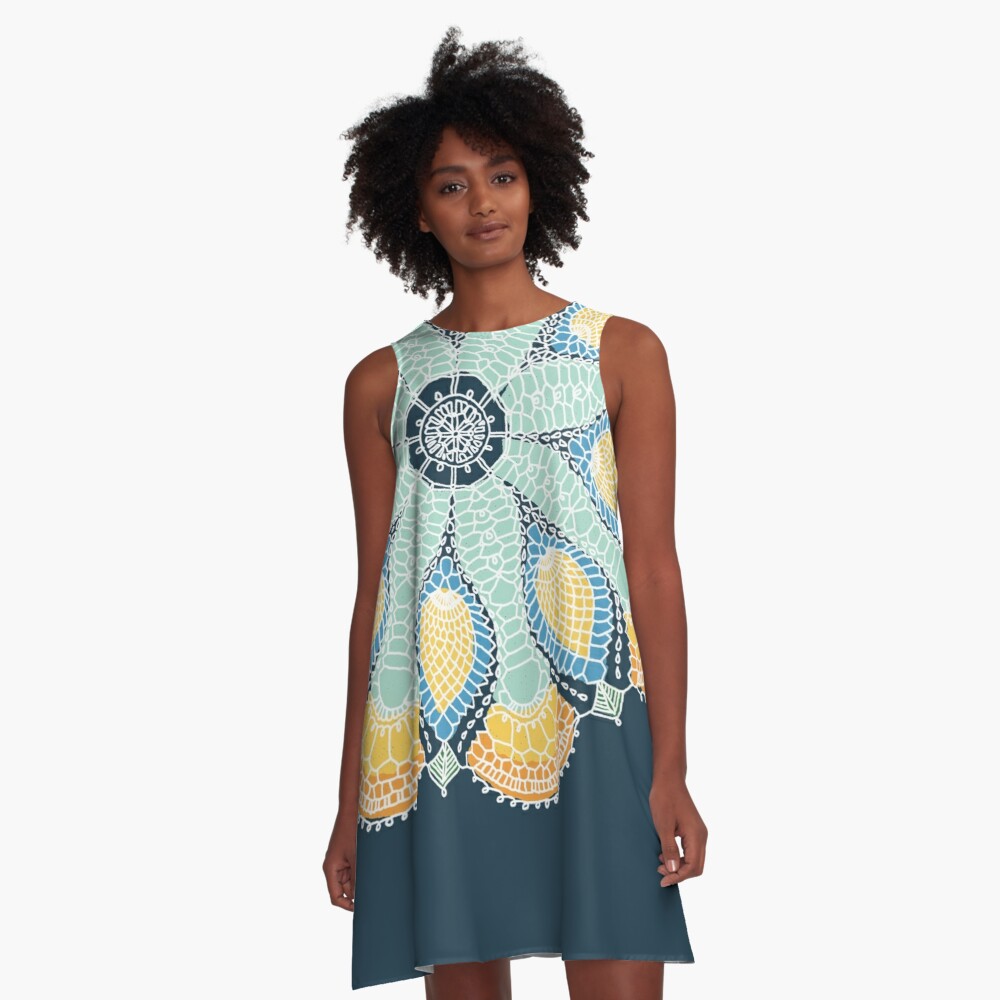 Magic Snowflake by KC Hill on A-line Dress